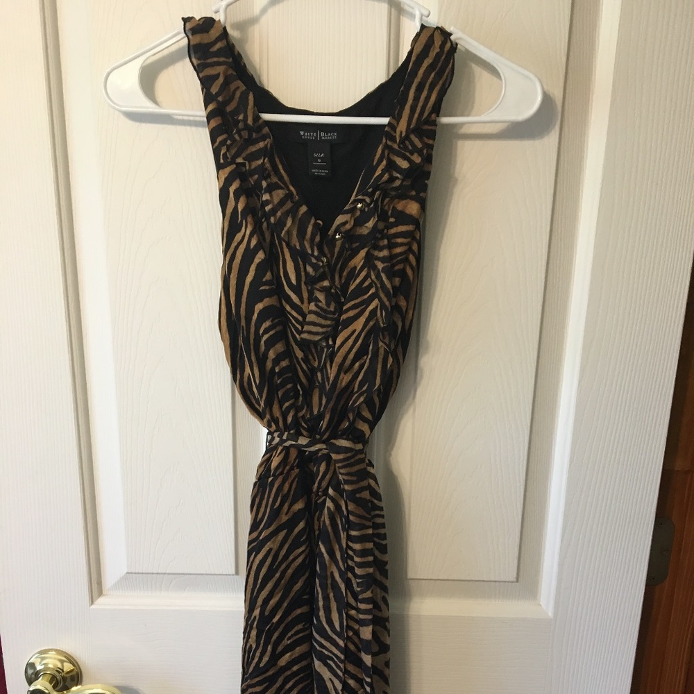 White House Black Market Silk Print Dress